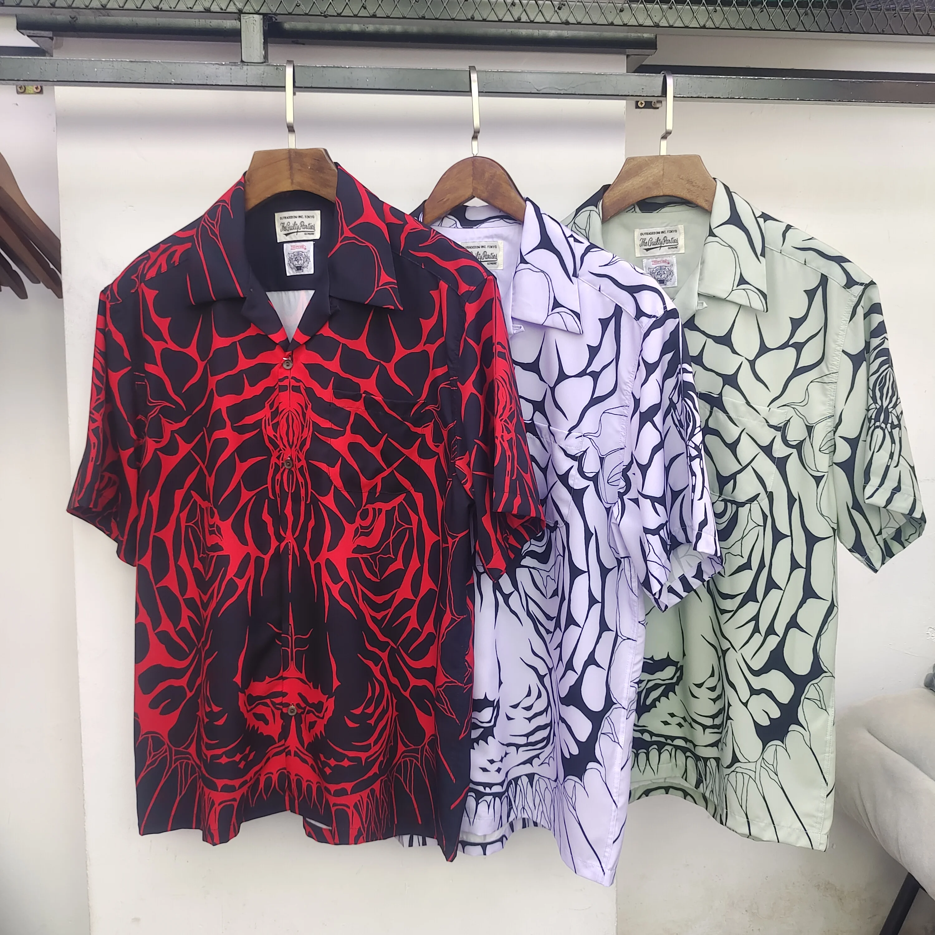 

New WACKO MARIA 23SS Cloud Tiger Pattern Collection HAWAIIAN Men's and Women's Casual Top Tee Short Sleeve Shirt