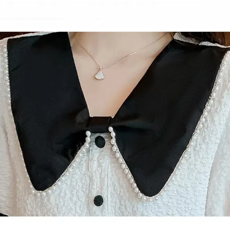 Летняя женская одежда 2024 модная шифоновая рубашка с пышными рукавами и коротким