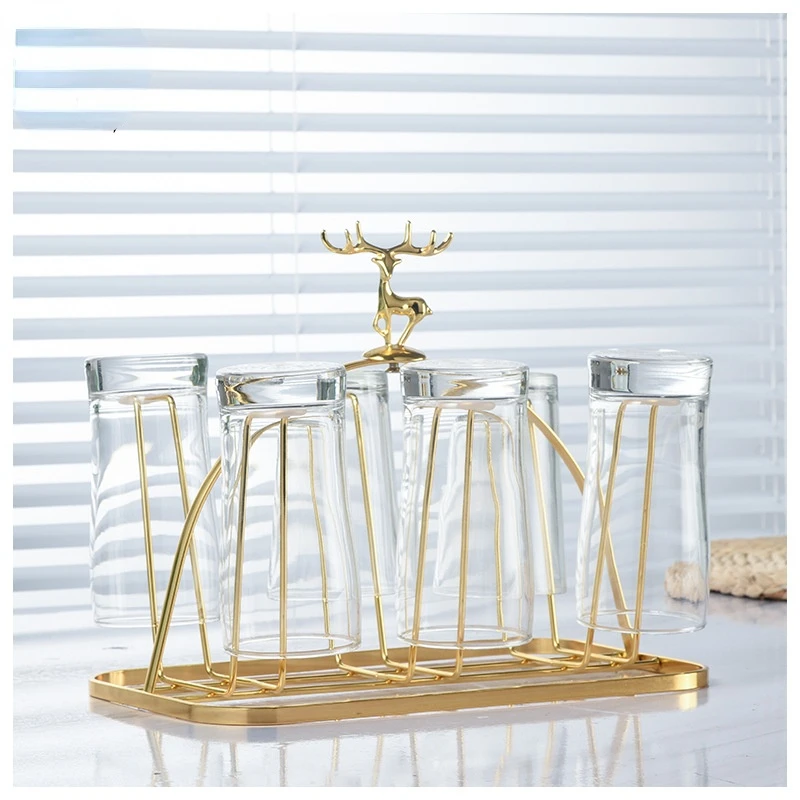 

Golden Fawn Half-garden Line Cup Holder Household Upside-down Glass Cup Holder Drain Holder Kitchen Shelf