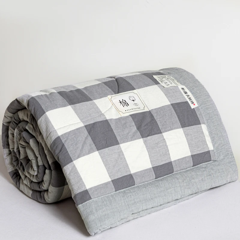 Японские хлопковые одеяла летнее крутое Клетчатое одеяло двойная кровать