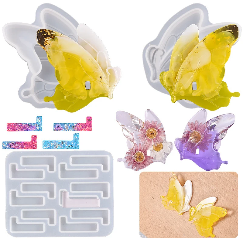 

DIY Crystal Resin Mould Butterfly Hook The Kitchen Bathroom Door Hook Silicone Mold