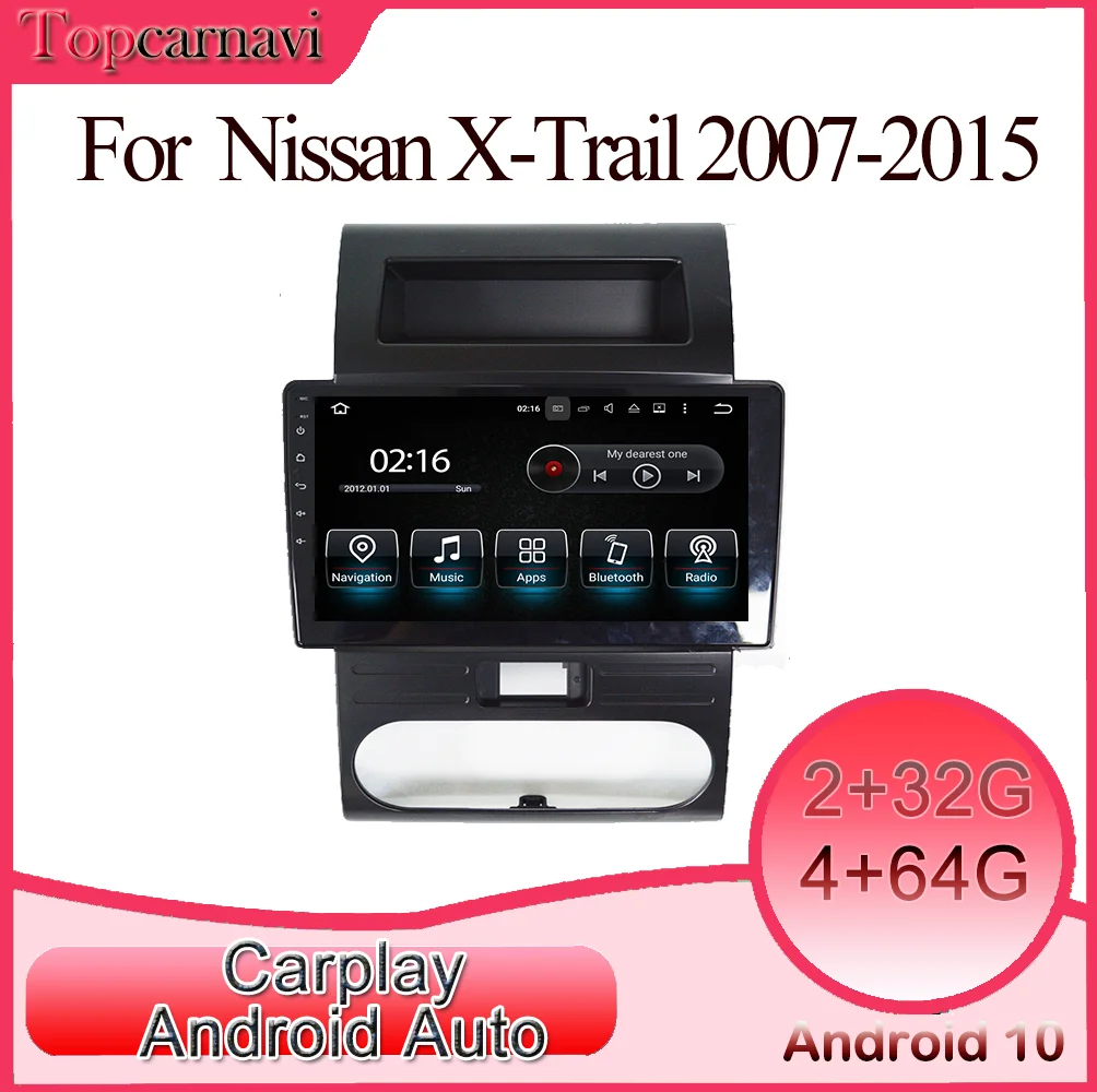 Topcarnavi Android car multimedia DVD stereo radio video GPS GLONASS navigation CarPlay for Nissan X-Trail 2007-2015 2 Din - купить по