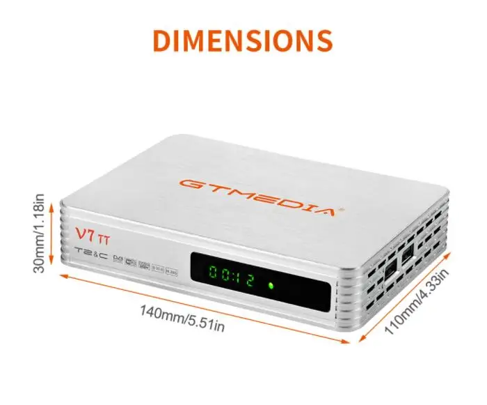 ТВ-приемник GTmedia V7 TT 1080P FHD DVB-T/T2/DVB-C/J.83B H.265 HEVC 10-битный PVR USB Wi-Fi