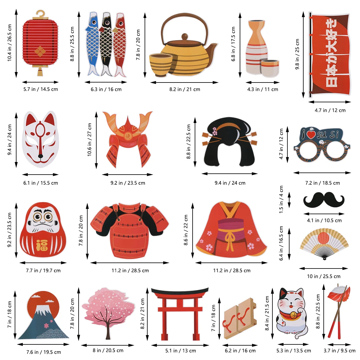 Украшения для вечеринок в японском стиле азиатский реквизит фотобудки наборы