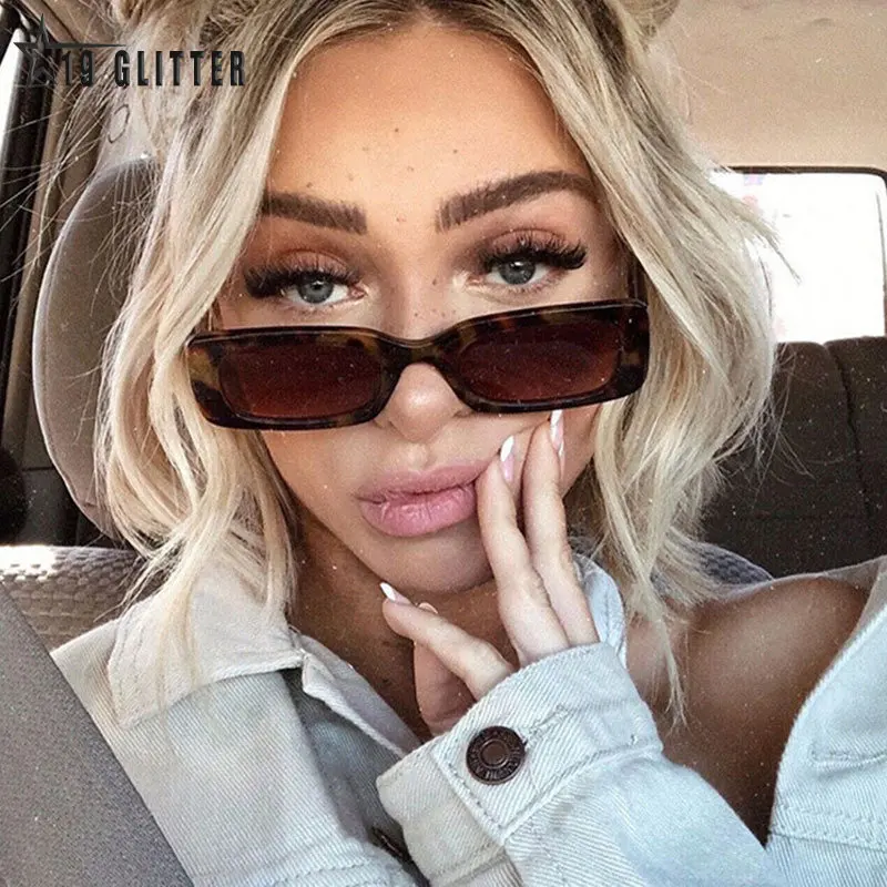 

New Small Sunglasses Women Men Trendy Vintage Brand Designer Hip Hop Square Green Sun Glasses Female Eyewear UV400