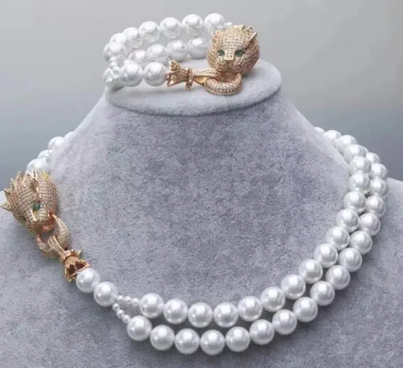 Женский ювелирный комплект из колье серёг и браслета 10 мм