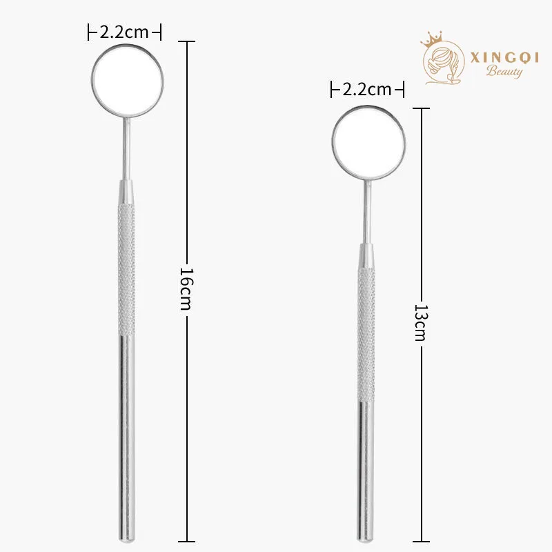 Маленькое карманное ручное круглое серебряное зеркало высокого разрешения из