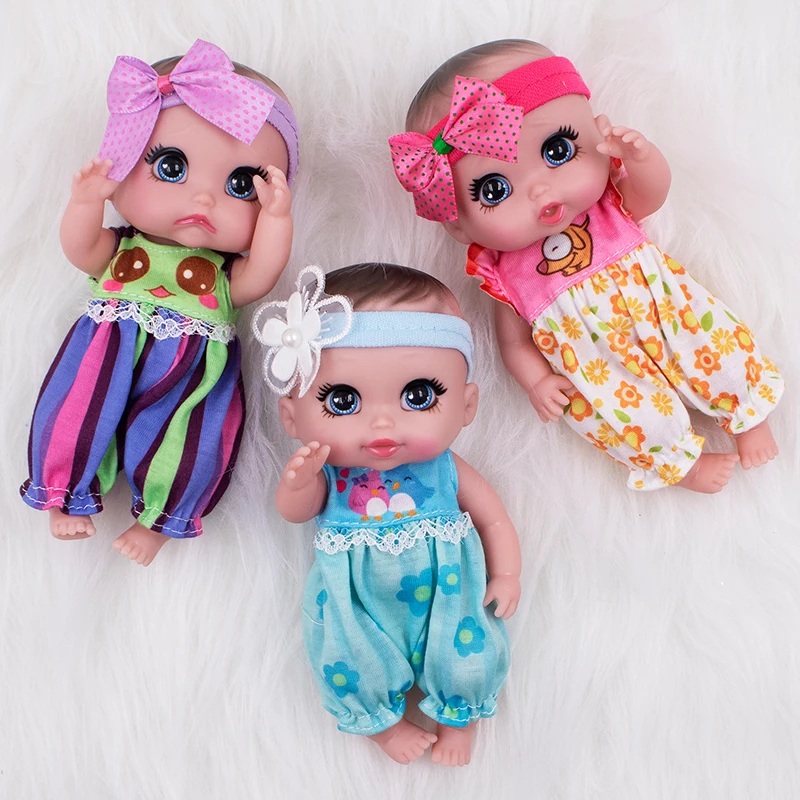 

6 Inches Polly Pocket Dolls Cry Babies Accessories Cute Mini Face Vinyl 16Cm Pink Hearts Eyes Cat DIY Toys For Children Gift