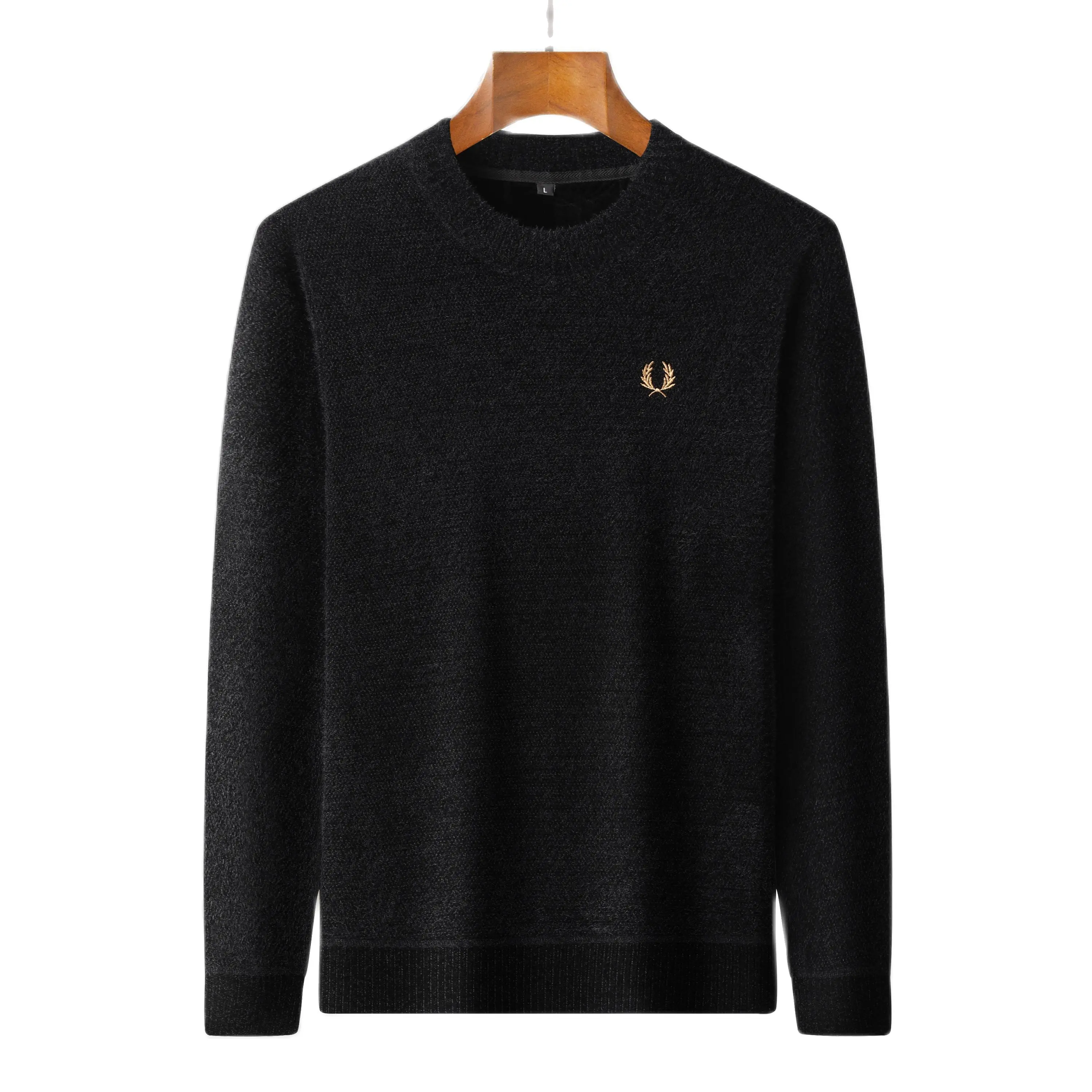

High End Designer2022New Men's Knitting Pullover Wheat Ear Embroidery Thickened Autumn/Winter Sweater Luxury Warm Men's Clothes