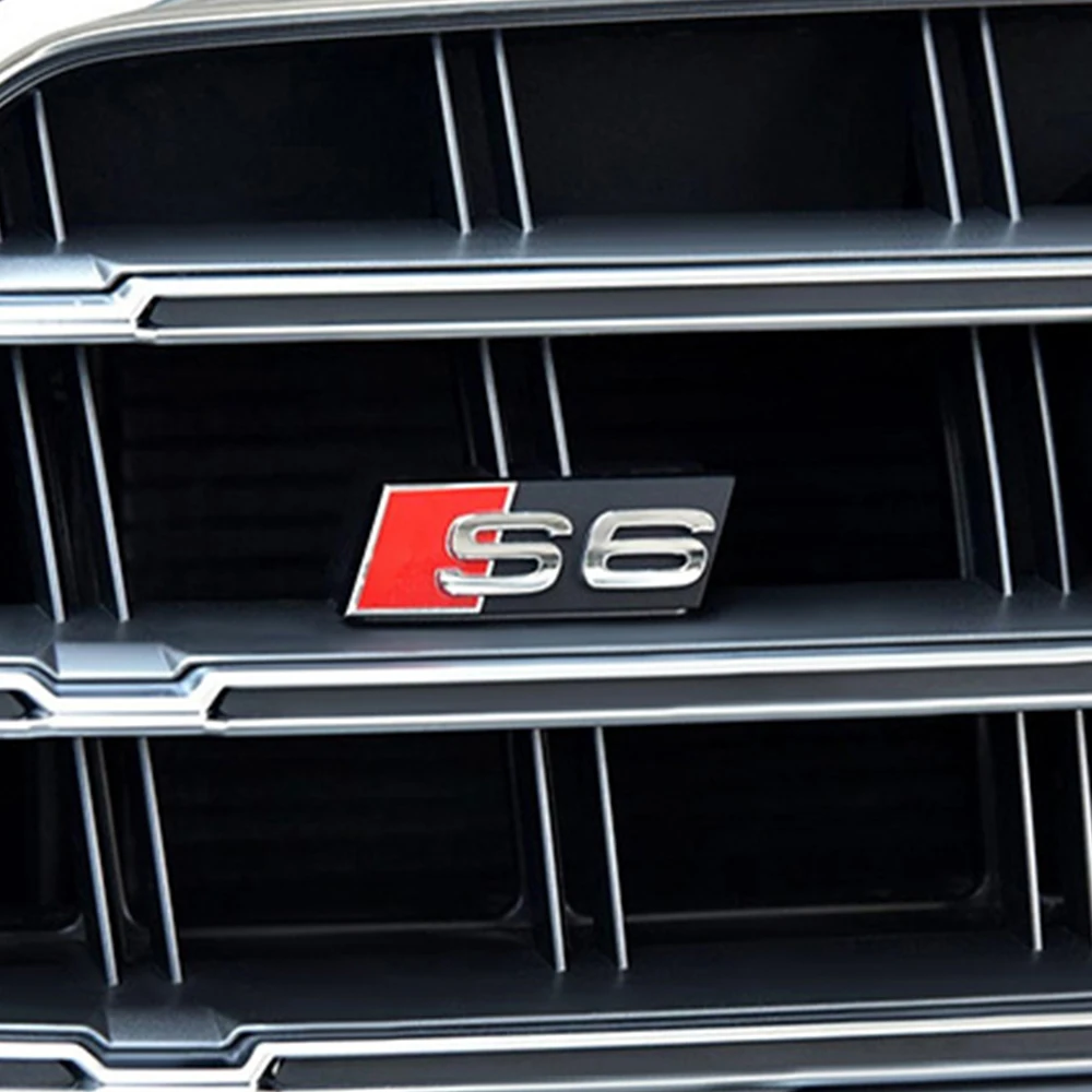 3D ABS хромированный черный логотип S3 S4 S5 S6 S7 Эмблема решетки автомобиля Передняя