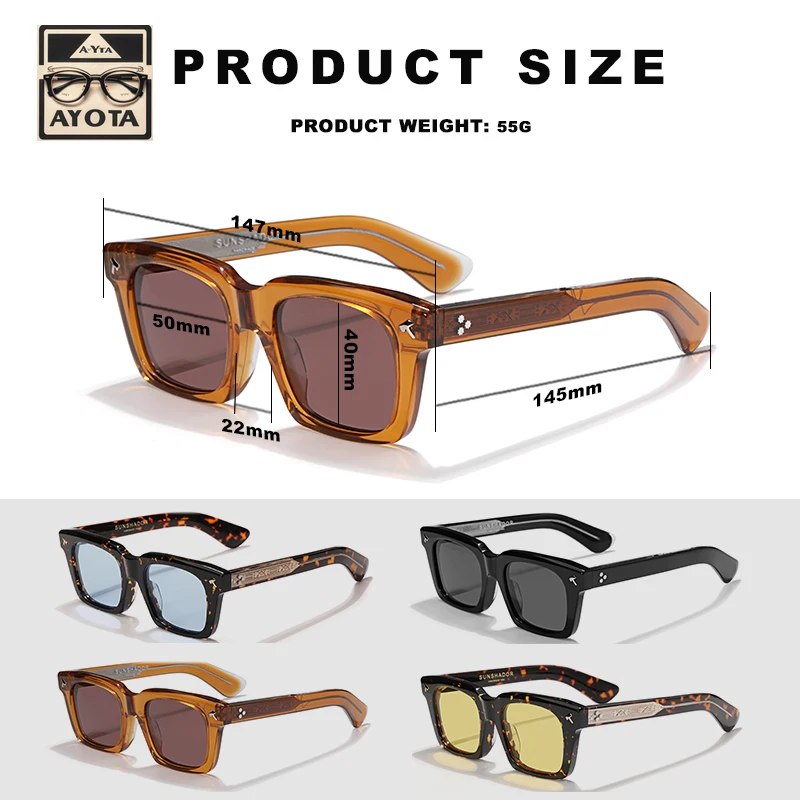 Винтажные черепаховые ацетатные солнцезащитные очки мужские дизайнерские