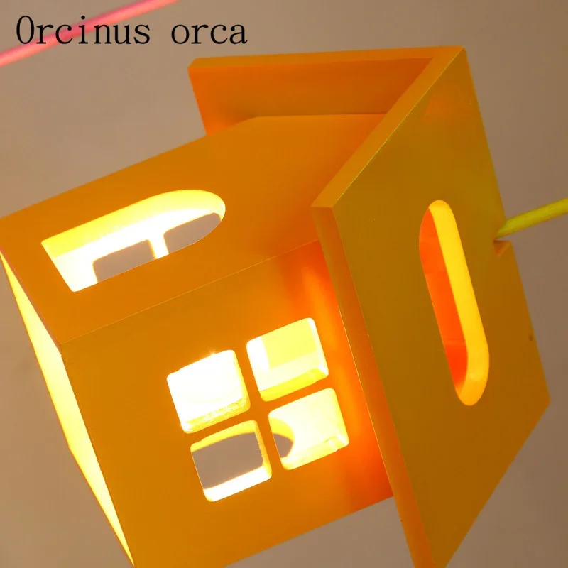 Мультяшный маленький дом светодиодная люстра детская комната спальня для