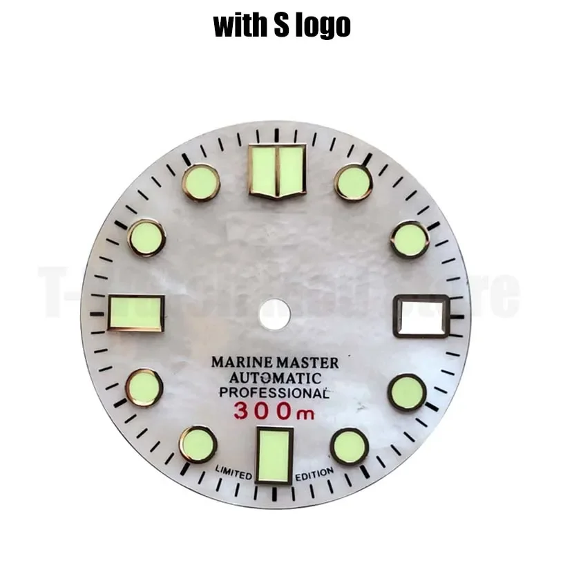 

Часы наручные Nh35 с белым корпусом и циферблатом, Аксессуары для часов, японский светящийся зеленый циферблат C3, 29 мм