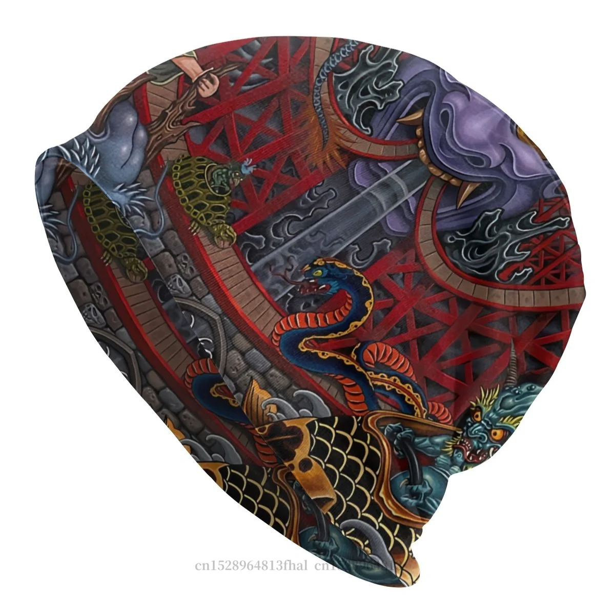 

Bonnet Hats Art Men Women's Skullies Beanies Hat Irezumi Island Winter Warm Cap Street Caps