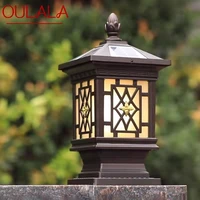 oulala outdoor solar post lamp classical retro waterproof courtyard led for decoration garden balcony villa wall light