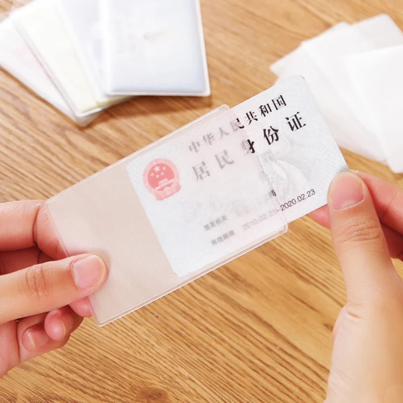 

10Pcs/lot Transparent ID Credit Card Cover Case Sleeve Business Name Badge Card Protector Case Cards Storage Bag