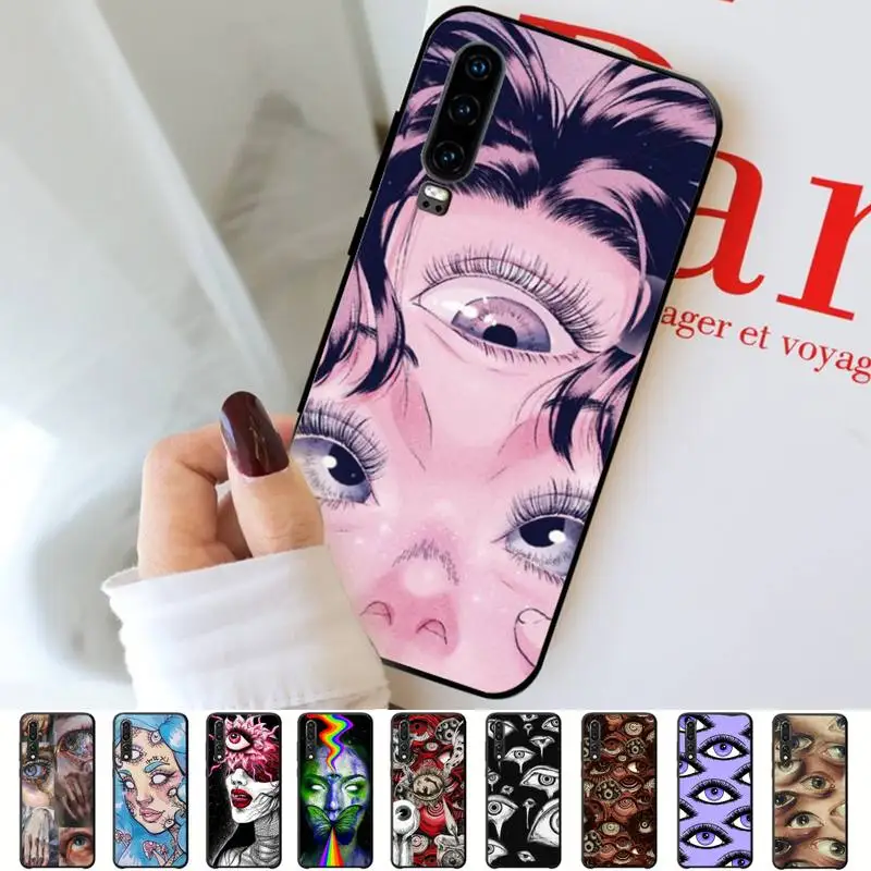 

Scary Face Eyes Phone Case for Huawei P30 40 20 10 8 9 lite pro plus Psmart2019