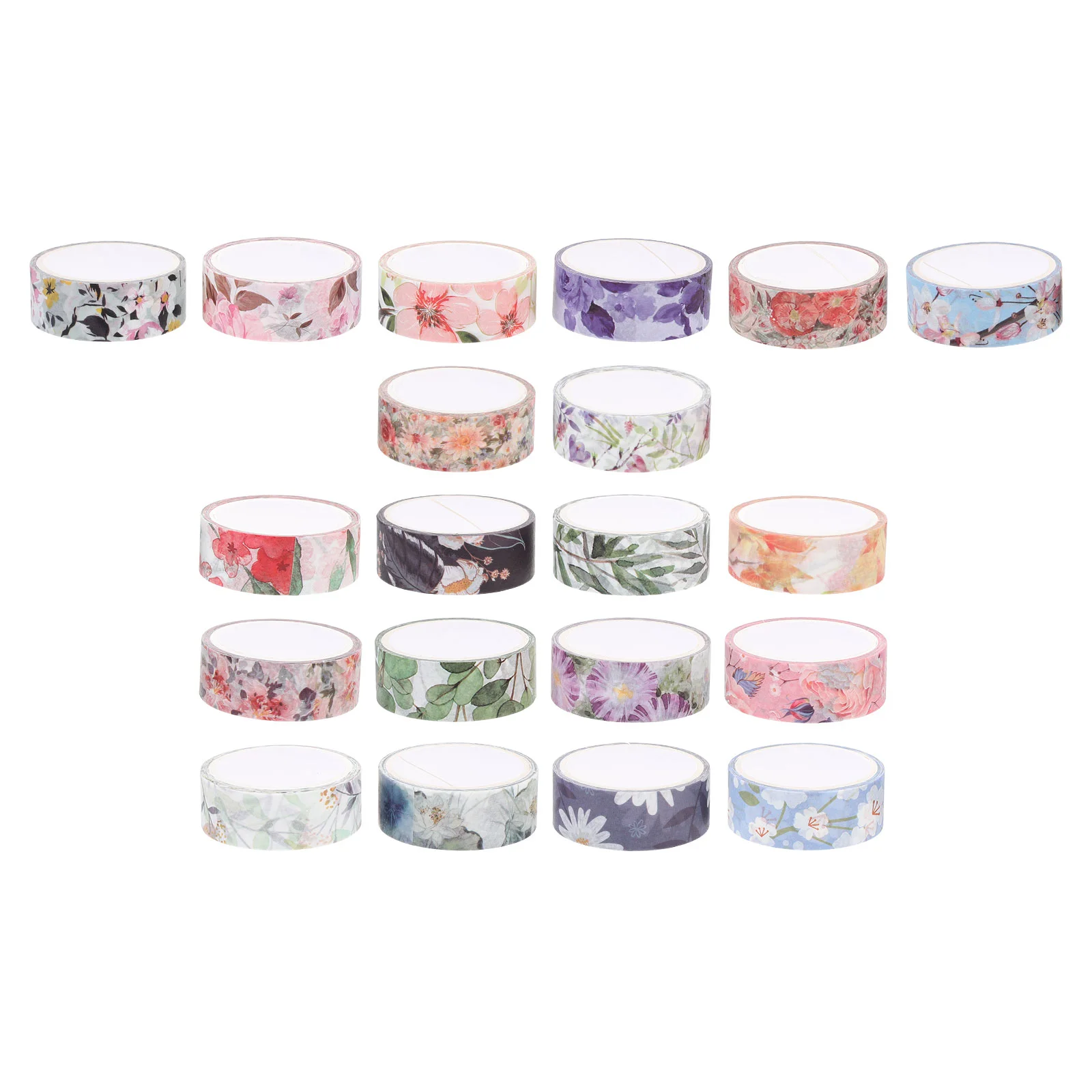

20pcs Flower Pattern Washi Tapes Decorative Album Tapes Adorable Masking Tapes
