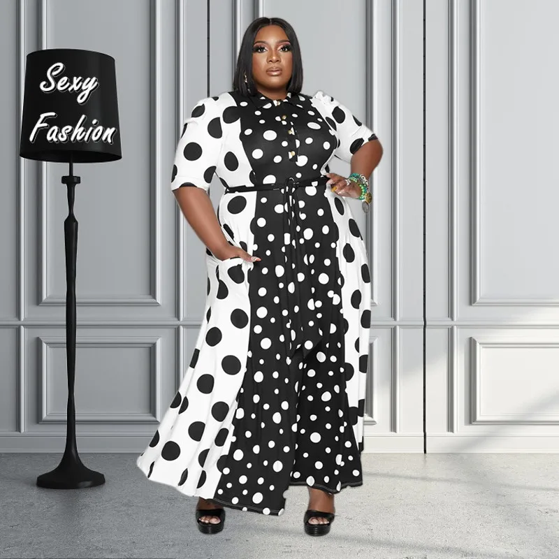 

Женское летнее платье в горошек, с рукавом средней длины