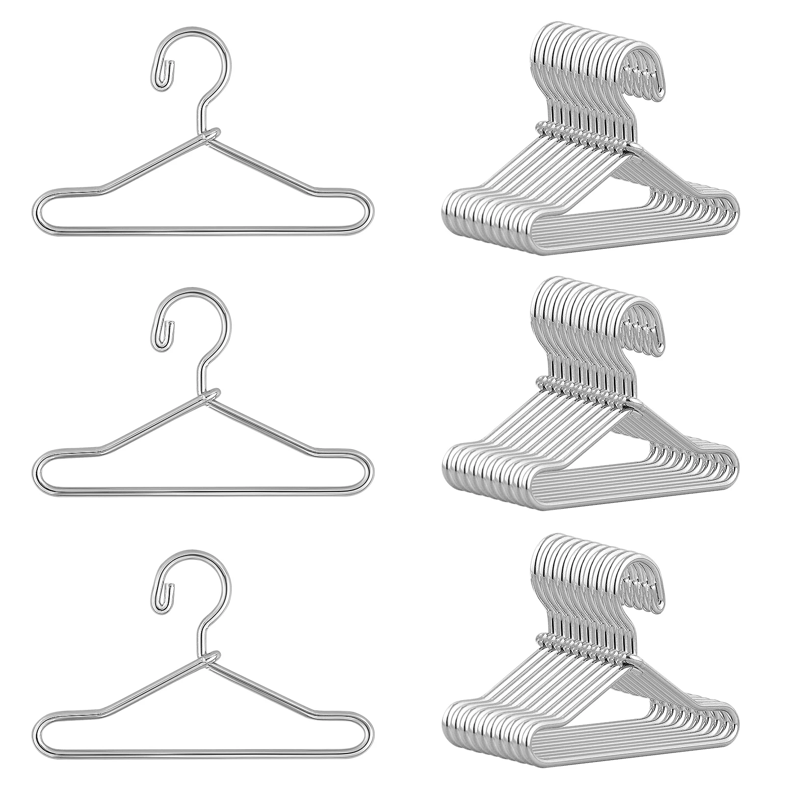 

50 Pcs Hanger Mini Dress House Hangers Outfit Holders Alphabet Toys Metal Clothes Rack