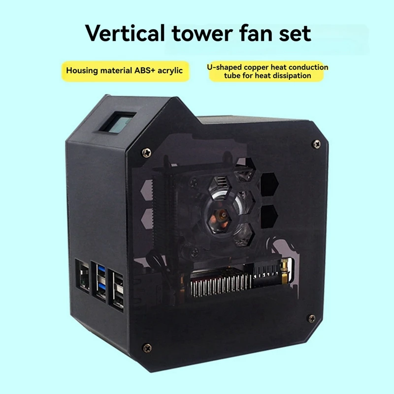 Для Raspberry Pi 5 ABS Mini Tower Fan Kit Комплект вентиляторов с 4-контактным портом JST и