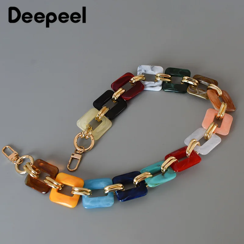 Deepeel 60cm Fashion Acrylic Color Bags Chain Strap Women High Quality Shoulder Straps Crossbody Bag Handbags Chains Accessories