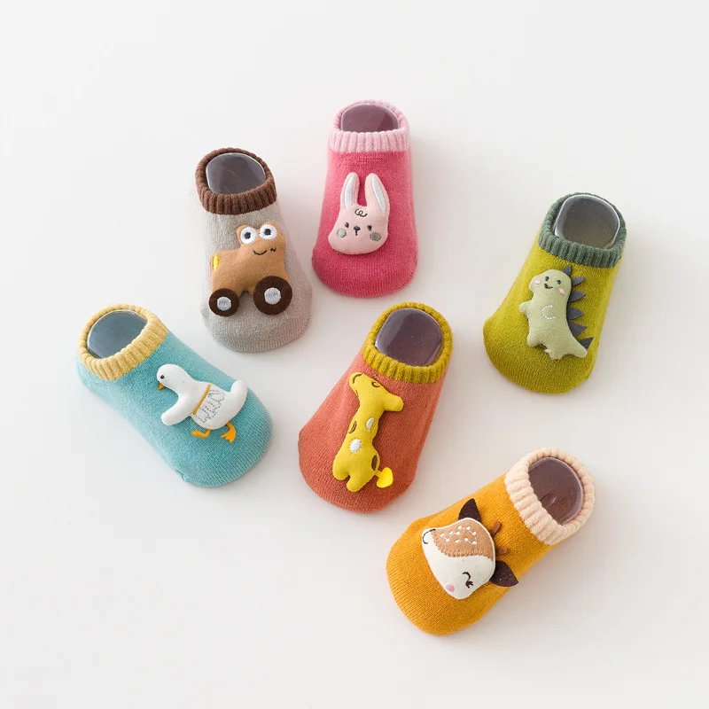 

Autumn Winter Thicken Cotton Baby Boys Girls Low Cut Ankle Socks Rubber Slip-resistant Floor Socks Infant Kids Socks Soft Shoes