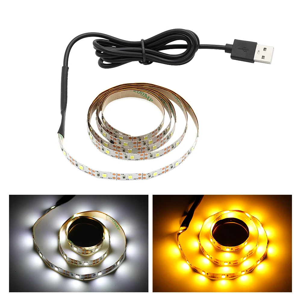 

USB мощность светодиодные полосы света DC 5V гибкий шкаф лампа 2835 SMD 1 м 2 м 3 м 4 м 5 м ТВ Настольный экран фоновое освещение декор комнаты