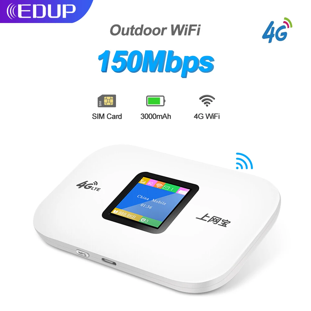 

EDUP 4G Router Mini Wifi Router 3G 4G Lte Wireless Mifi Portable Pocket Wifi Mobile Hotspot Car Wi-fi Router With SIM Card Slot