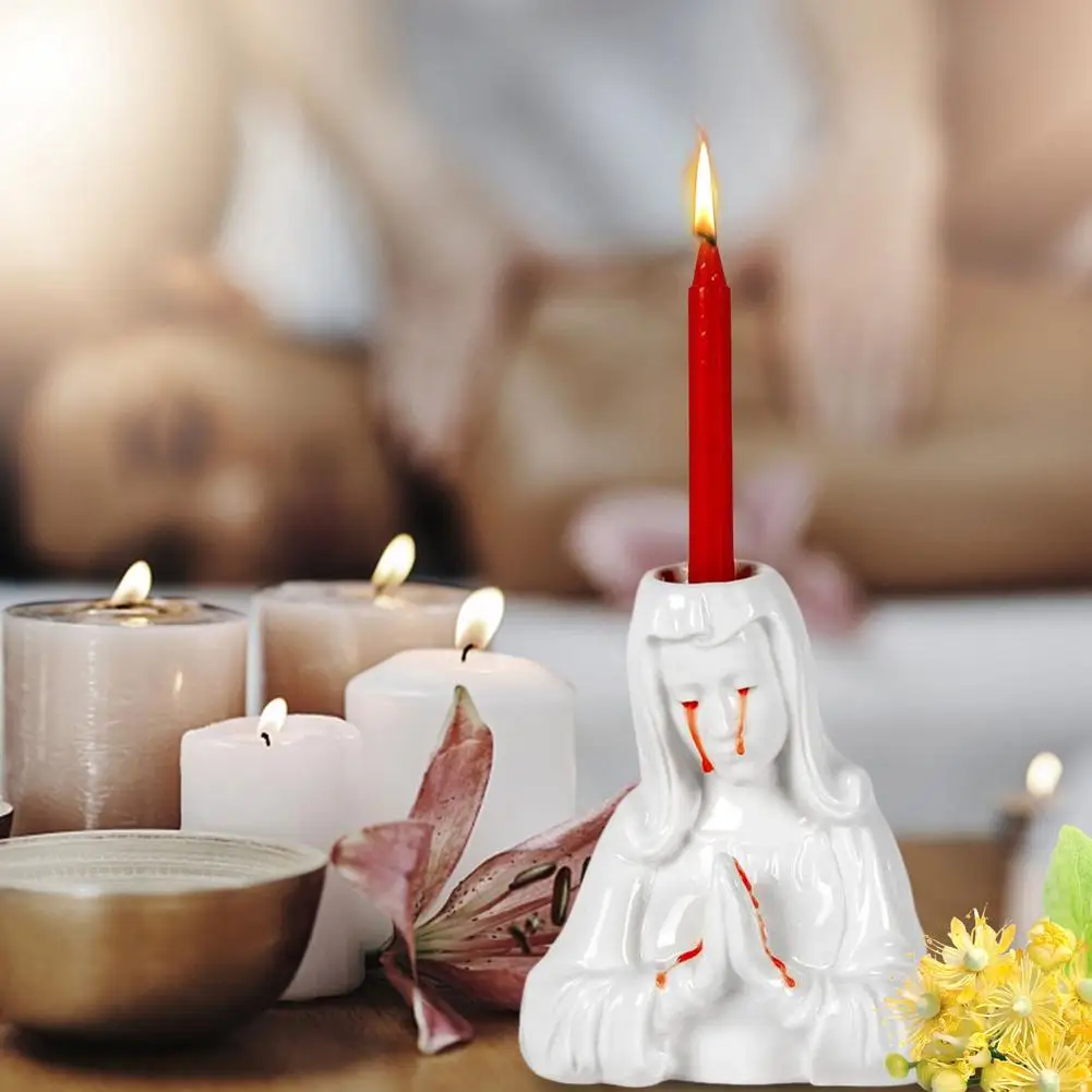 Resin Candle Christmas Candle Holders Pillar Candle Holders For Mantle Fireplace Party Decoration