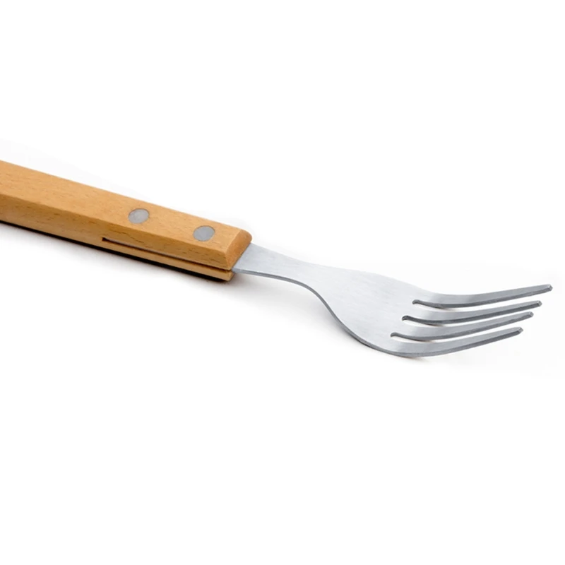Набор столовых приборов из нержавеющей стали с деревянной ручкой 4 шт. |