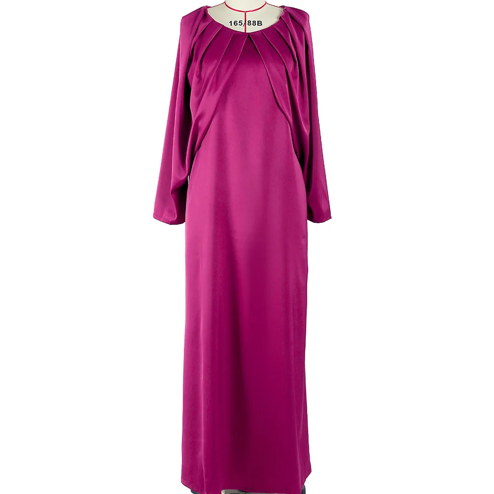 Abaya Dubai Turkey Muslim Dresses Cascading Ruffle Sleeve Luxury Satin Long Dress Moroccan Canftan Elegant Islam Lady Clothing