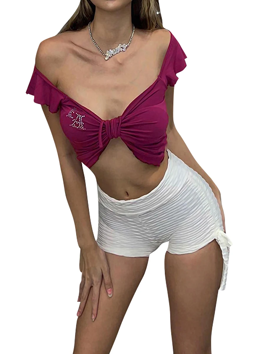 

Женский кроп-топ без рукавов с V-образным вырезом