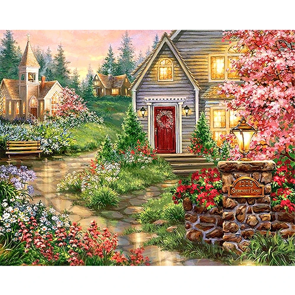 

Scenery Landscape Printed Canvas 11CT Cross-Stitch Complete Kit Embroidery DMC Threads Handiwork Needlework Craft Stamped