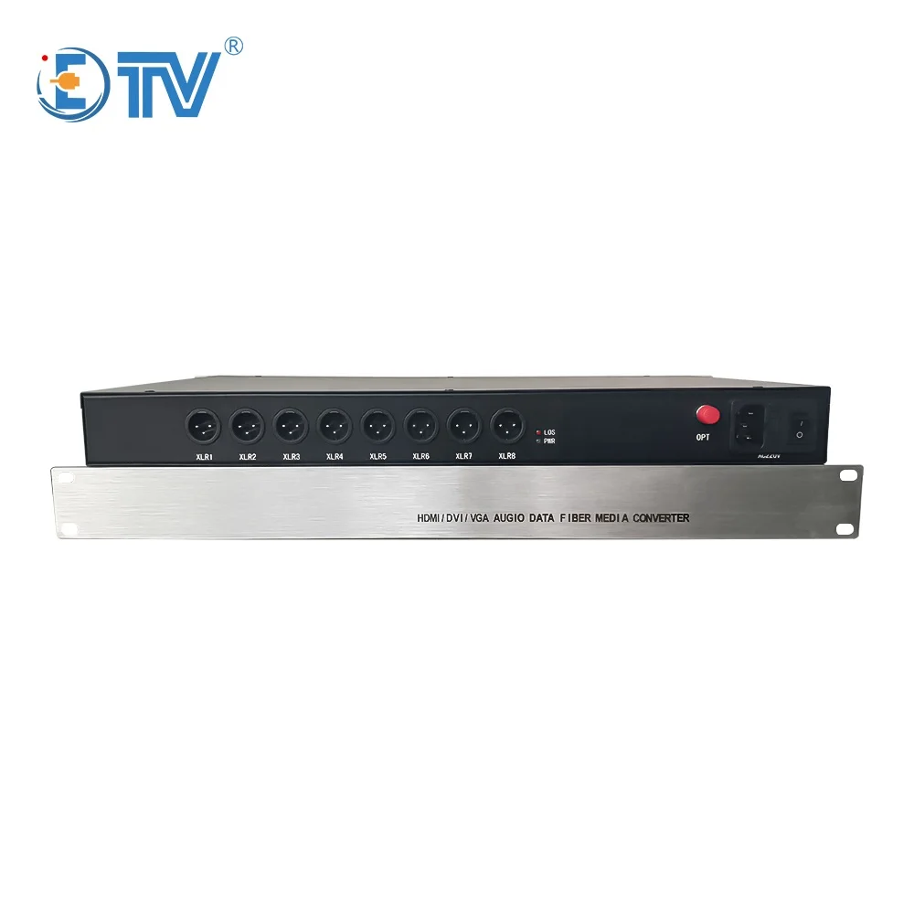 

ETV 4-way bidirectionalXLR audio optical transceiver with high quality and no noise