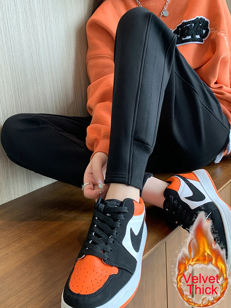 Спортивные брюки-карандаш женская одежда осенне-зимние новые бархатные толстые