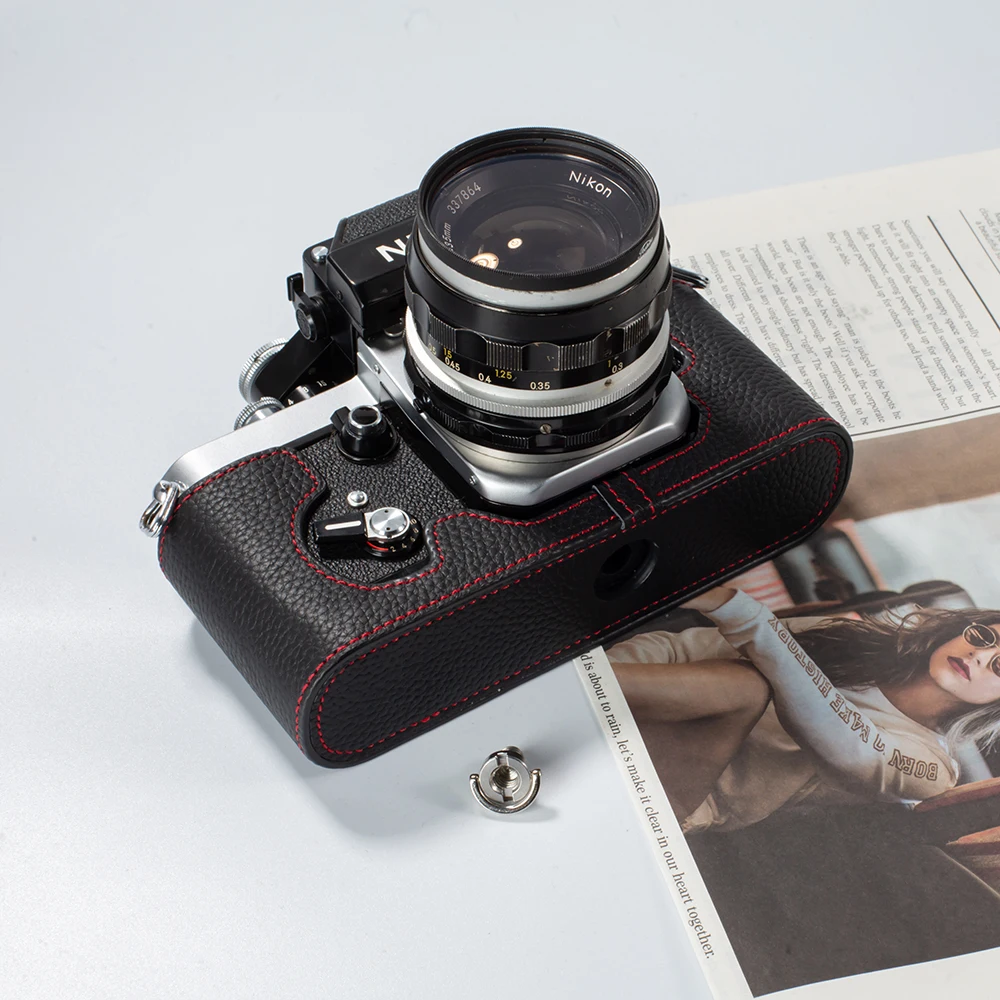 Фото Для Nikon F2 F2S F2A F2AS кожаный чехол для камеры защитный чехол ручной работы из натуральной кожи половина чехла для камеры сумка №3