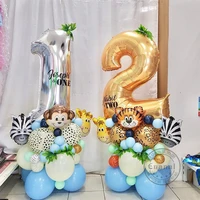 29 pcs jungle animal party balloons set 30 inch gold digital latex foil balloons birthday wedding party decorations baby shower