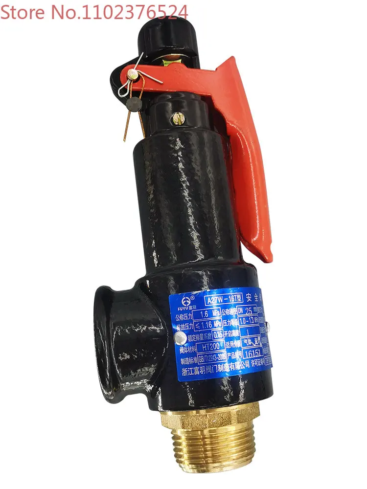 

Safety valve a27w16t air compressor air tank automatic pressure relief exhaust valve spring type safety valve