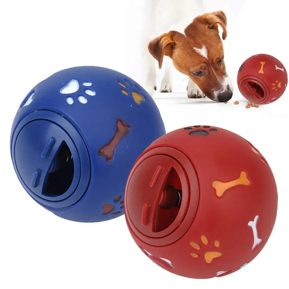 

Dog Toy Rubber Ball Chew Dispenser Leakage Food Play Training Ball Interactive Pet Teething Red Toy Dental Blue J7G3