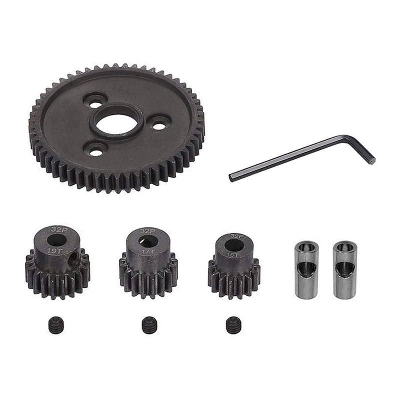 

BMDT-54T 0.8 32 Pitch Steel 3956 Spur Gear With 15T/17T/19T Pinions Gear Sets For Traxxas Slash 4X4 4WD/2WD/VXL Rally Part