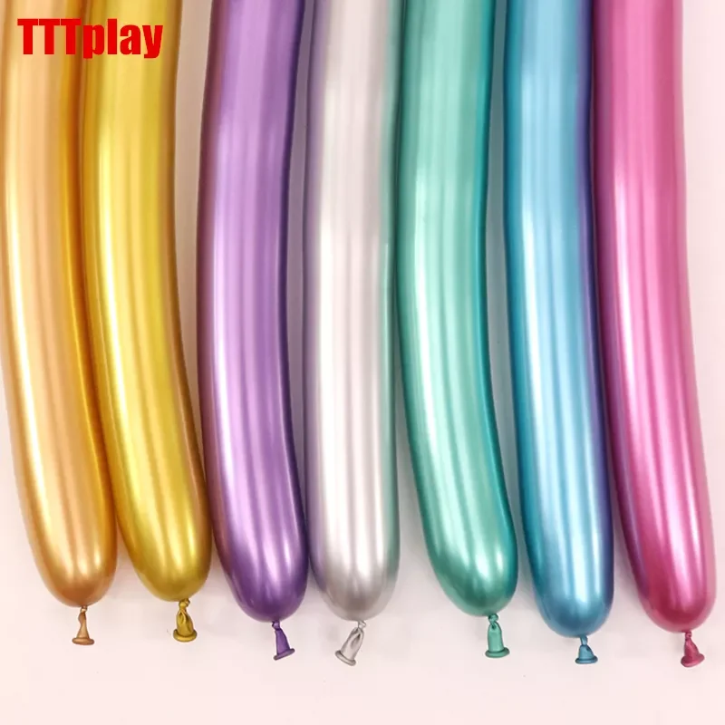 

NEW2023 20pcs Long New Glossy Metal Pearl Latex Balloons Thick Chrome Metallic Colors Inflatable Air Balls Globos Birthday Party