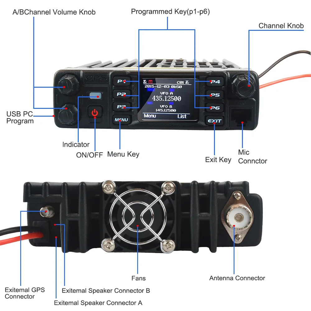 Фото Anytone AT-D578UV PRO DMR Цифровое радио 50 Вт двухдиапазонная рация дальнего действия с GPS APRS Беспроводная автомобильная мобильная радиостанция PTT №2