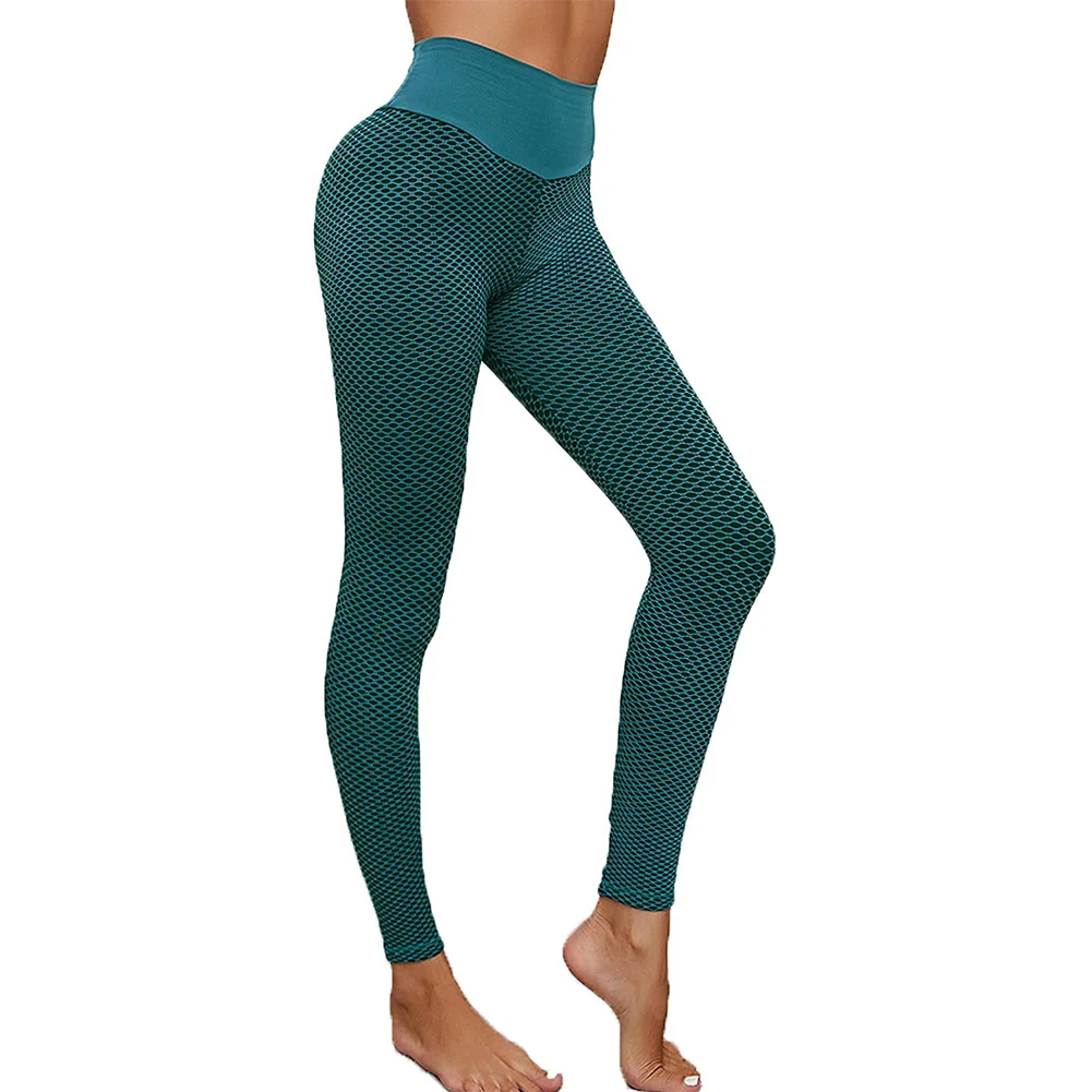 

Women High Waist Peach Hips Buttocks Tights Yoga Sports Fit Gym Pilates Running Athletic Leggings Yoga Fitness Pants Green