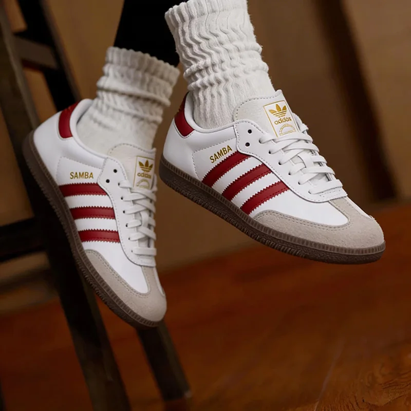 Фото Оригинальные классические спортивные кроссовки Adidas SAMBA OG для мужчин и женщин, белые кроссовки, тренировочные кроссовки, JH8798 №1