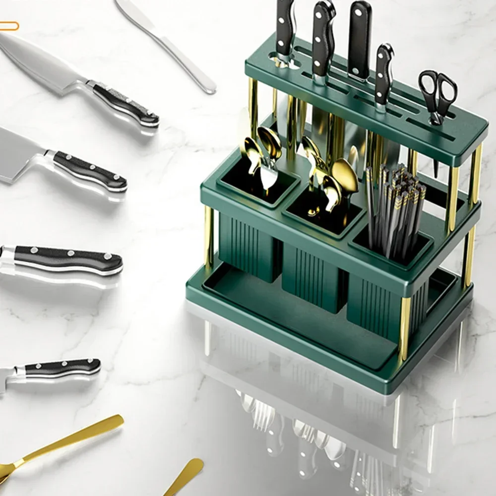 Простой кухонный стеллаж для хранения столовых приборов держатель посуды