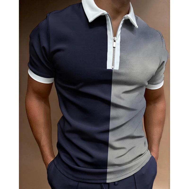 

Vintage Zipper Daily Luxury Polo Shirt For Men Clothing Famous Brands Men's Social Shirt Golf Wear Free Shipping Items