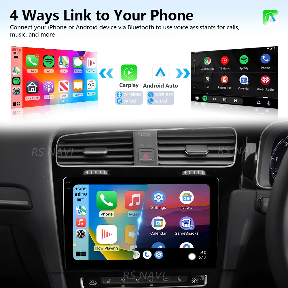 Фото Автомагнитола Android 16 с функцией Plug and Play для Volkswagen VW Golf 7 MK7 GTI 2012-2021 (праворульные модели) с поддержкой CarPlay и Android Auto №3