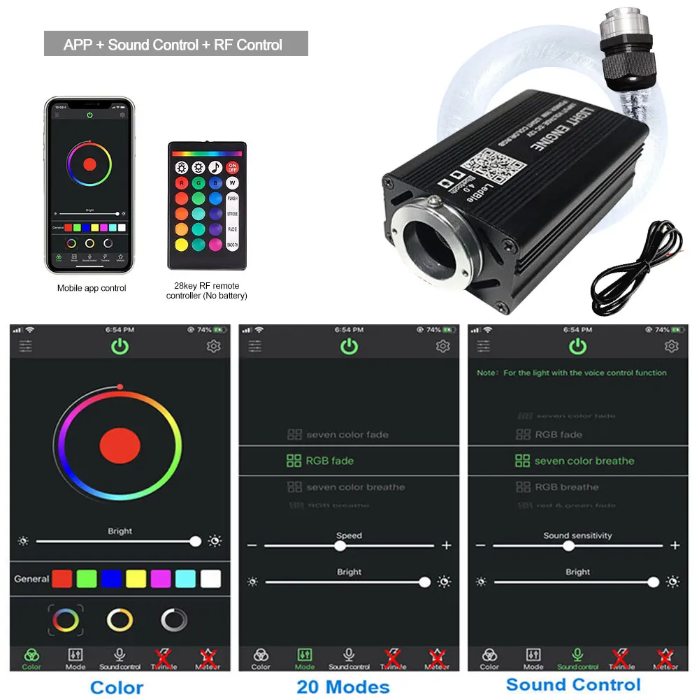 VASTFIRE RGB 12 Вт Автомобильная светодиодная лампа звездного неба из алюминиевого