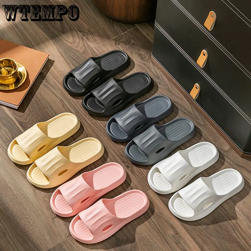Slippers Non-Slip Flip Flops Plus Size Soft Sole EVA Indoor Slides Home Thick Platform Couple Sandals Bathroom Shoes Wholesale